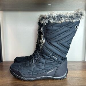Columbia Black Minx Mid lll Waterproof Winter Boots Sz 7 Womens